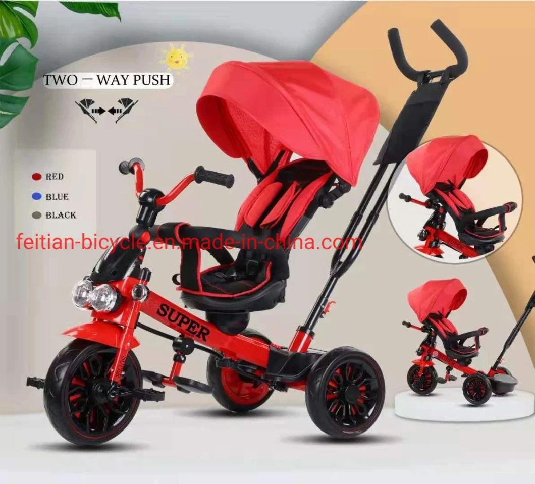 Hot Sale 4-in-1 Baby Tricycle Children′ S Tricycle with Foldable and Rotating Seat/Kid Toys Best Tricycle for Babies