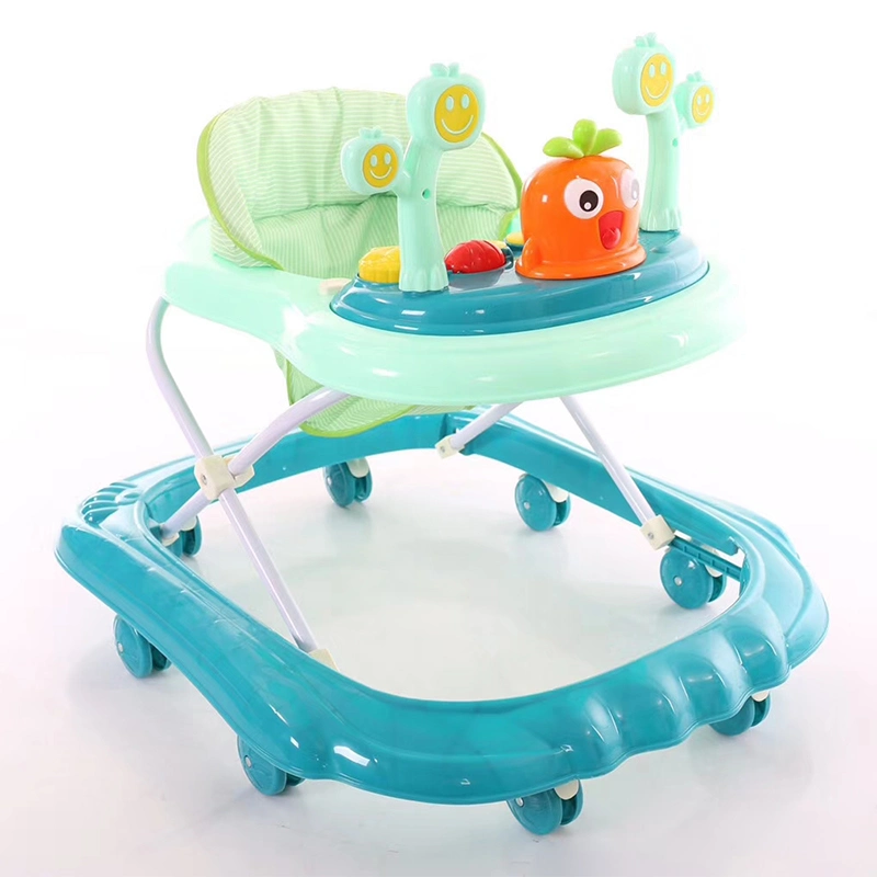 CE 360 Degrees Rotating Portable Toddler Safety Walking Toys Baby Folding Walker with Brake